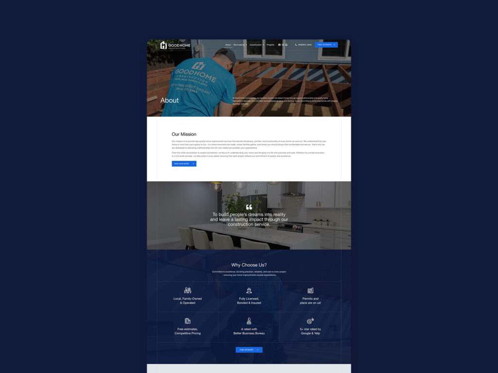 Good Home Construction About Page View