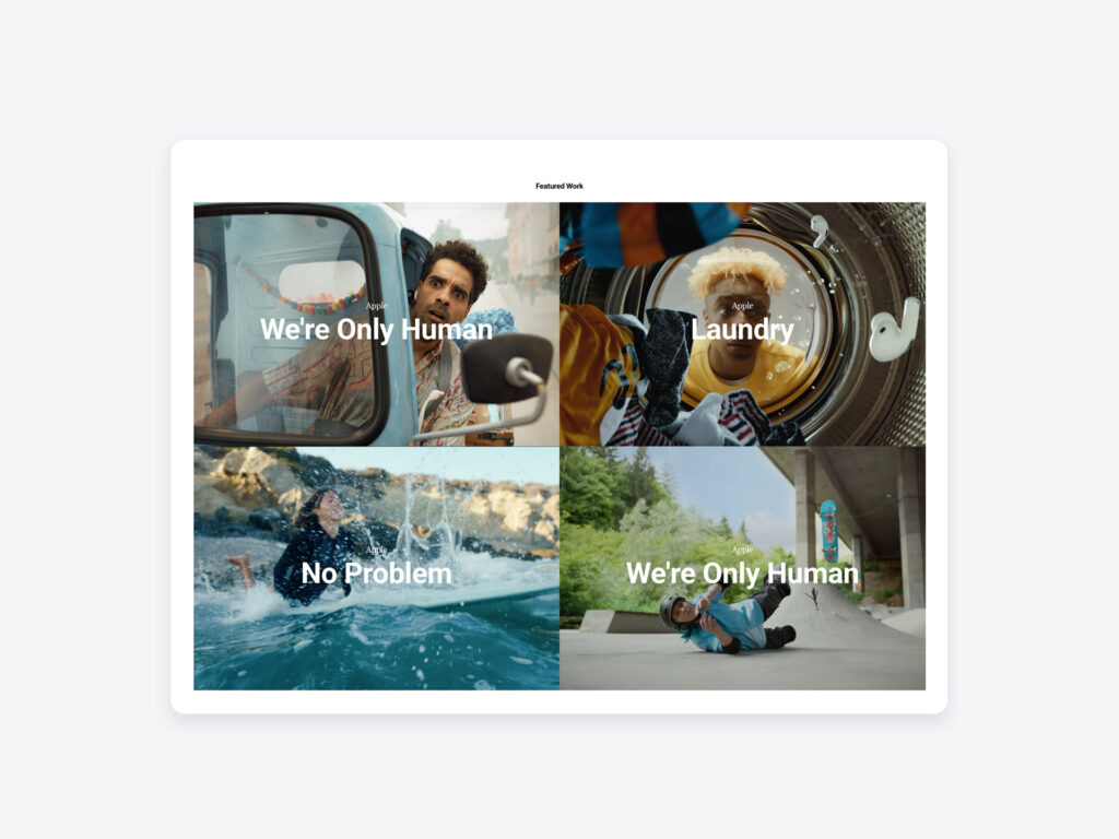 Alain Briere portfolio website designed and built by Bozh Studio, showing the featured work grid