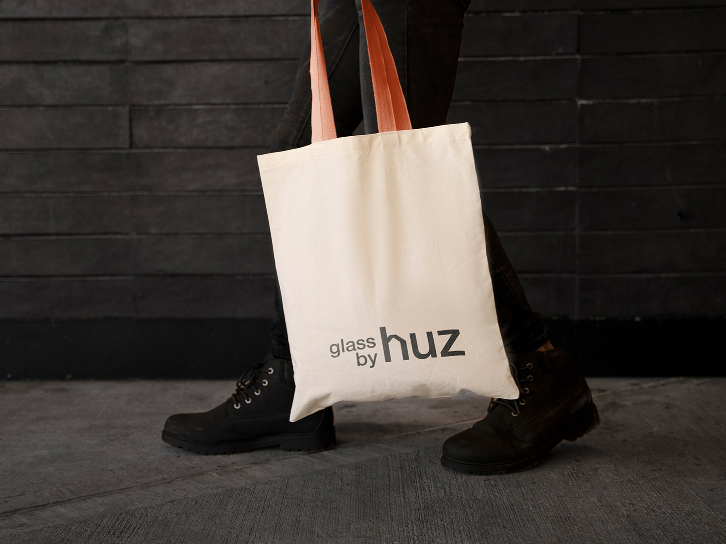Glass by Huz tote bag with a logo designed by Bozh Studio